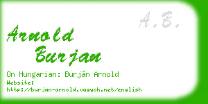 arnold burjan business card